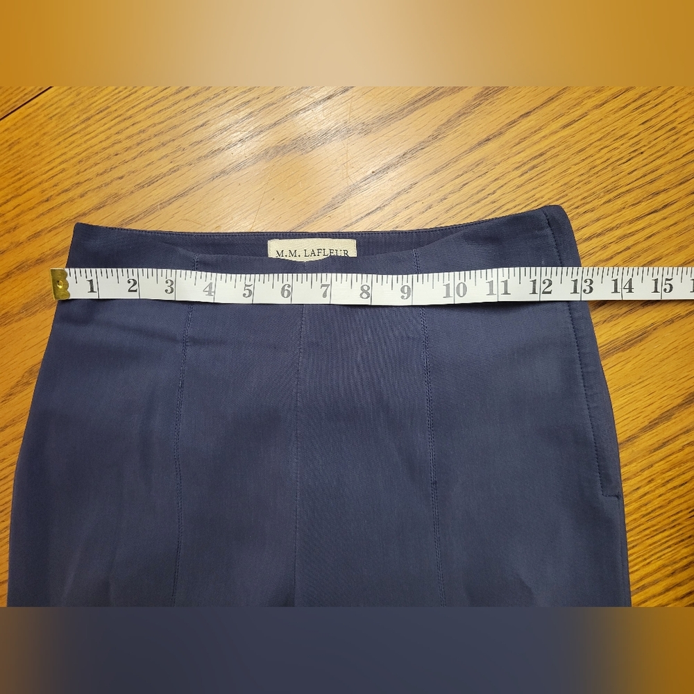 M.M. LaFleur Foster Cigarette Dress Pant in Monsoon (Blue-Gray) Size 0P Trouser - Picture 9 of 13